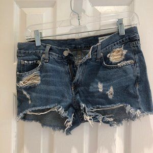 Rag and Bone distressed jean cut off shorts